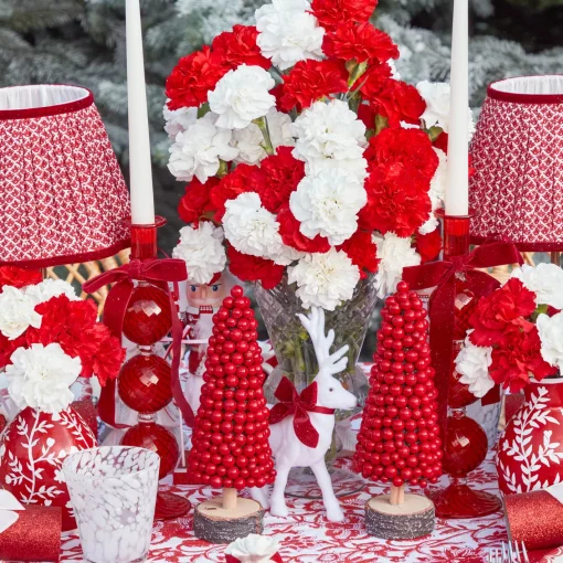 Candles | Candlescapes<Mrs. Alice Camille Red Ribboned Candlescape