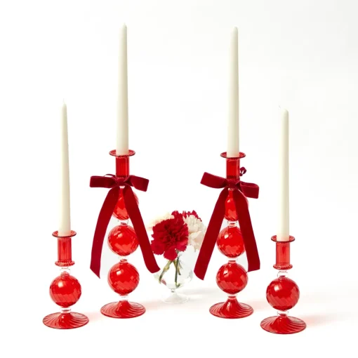Candles | Candlescapes<Mrs. Alice Camille Red Ribboned Candlescape