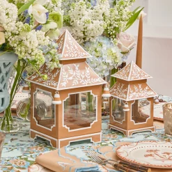 Summer Candleware | Year-round Decorations<Mrs. Alice Caramel Chinoiserie Pagoda Lantern