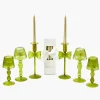 Candles | Candlescapes<Mrs. Alice Celine Green Glass Bow Candlescape (Gold)