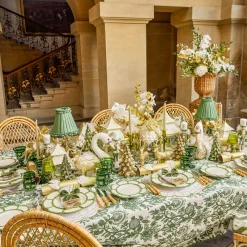 Candles | Candlescapes<Mrs. Alice Celine Green Glass Bow Candlescape (Gold)