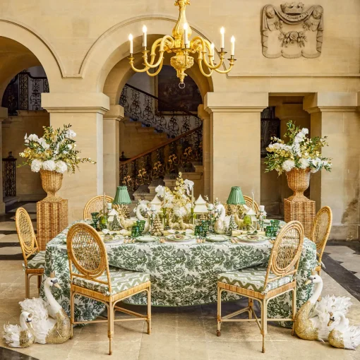 Candles | Candlescapes<Mrs. Alice Celine Green Glass Bow Candlescape (Gold)