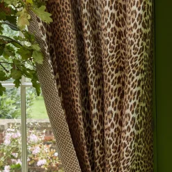 Serena Fresson Fabrics<Mrs. Alice Chestnut Brown Lotus Flower Fabric