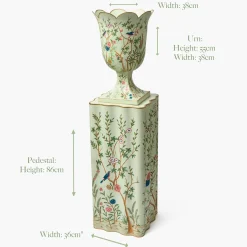Vases | Vases & Planters<Mrs. Alice Chinoiserie Tole Urn & Pedestal