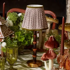 Lampshades<Mrs. Alice Chocolate & Olive Lotus Lampshade (18cm)