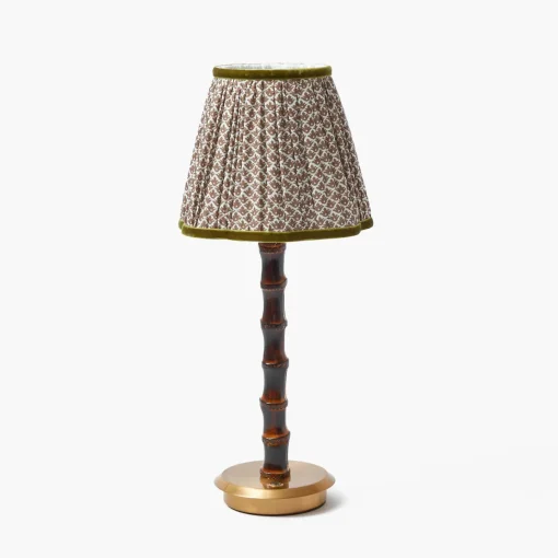 Lampshades<Mrs. Alice Chocolate & Olive Lotus Lampshade (18cm)
