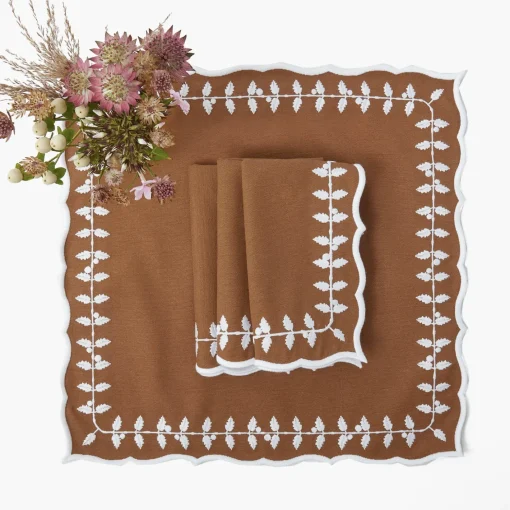 Napkins<Mrs. Alice Chocolate Bow Laurel Napkins (Set of 4)