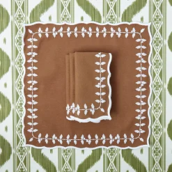 Napkins<Mrs. Alice Chocolate Bow Laurel Napkins (Set of 4)