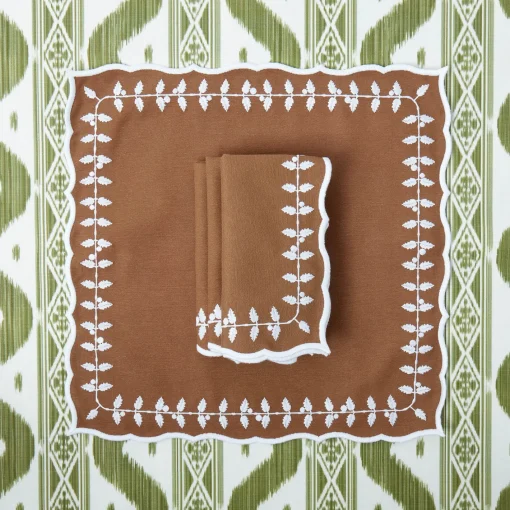 Napkins<Mrs. Alice Chocolate Bow Laurel Napkins (Set of 4)