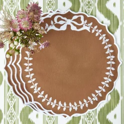 Placemats<Mrs. Alice Chocolate Bow Laurel Placemats (Set of 4)