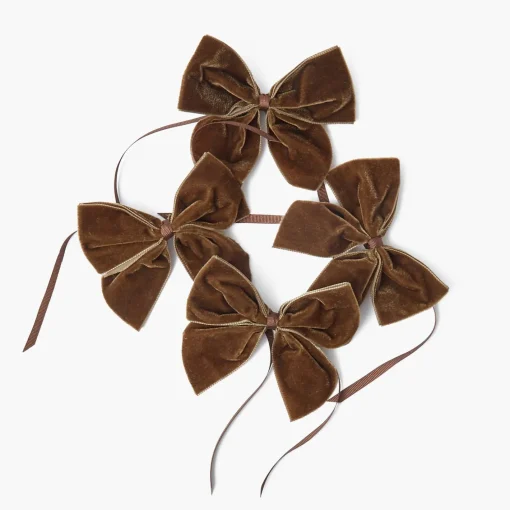 Napkin Rings & Bows | Under £50<Mrs. Alice Chocolate Brown Napkin Bows (Set of 4)
