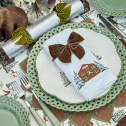 Napkin Rings & Bows | Under £50<Mrs. Alice Chocolate Brown Napkin Bows (Set of 4)