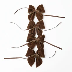 Napkin Rings & Bows | Under £50<Mrs. Alice Chocolate Brown Napkin Bows (Set of 4)