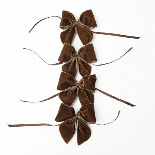 Napkin Rings & Bows | Under £50<Mrs. Alice Chocolate Brown Napkin Bows (Set of 4)
