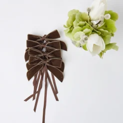 Napkin Rings & Bows<Mrs. Alice Chocolate Velvet Mini Bows (Set of 4)