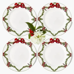 Starter Plates | Crockery Sets<Mrs. Alice Christmas Garland Starter Plate (Set of 4)