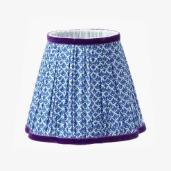 Lampshades<Mrs. Alice Cobalt & Purple Lotus Lampshade (18cm)
