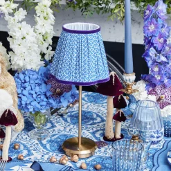 Lampshades<Mrs. Alice Cobalt & Purple Lotus Lampshade (18cm)
