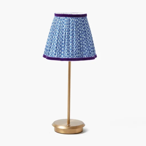 Lampshades<Mrs. Alice Cobalt & Purple Lotus Lampshade (18cm)