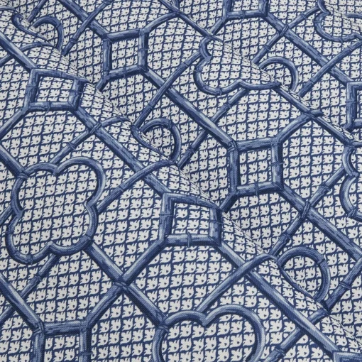 Serena Fresson Fabrics<Mrs. Alice Cobalt Blue Bamboo Trellis Fabric