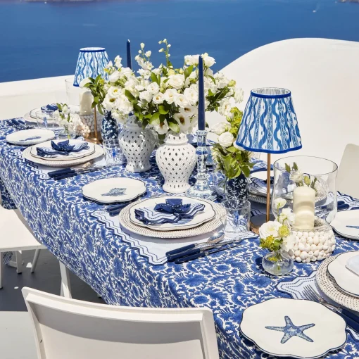Lampshades<Mrs. Alice Cobalt Ikat Lampshade (18cm)