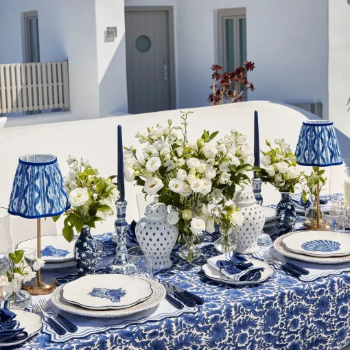 Lampshades<Mrs. Alice Cobalt Ikat Lampshade (18cm)