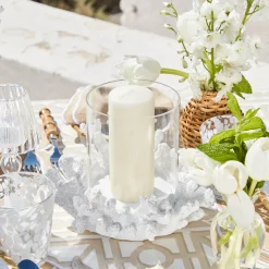 Summer Glassware | Summer Candleware<Mrs. Alice Coral Hurricane Lantern