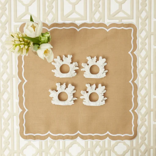 Napkin Rings & Bows<Mrs. Alice Coral Napkin Ring (Set of 4)