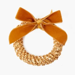 Autumn Decorations<Mrs. Alice Corn Wreath with Mustard Velvet Bow (Set of 4)