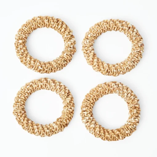 Autumn Decorations<Mrs. Alice Corn Wreath with Mustard Velvet Bow (Set of 4)