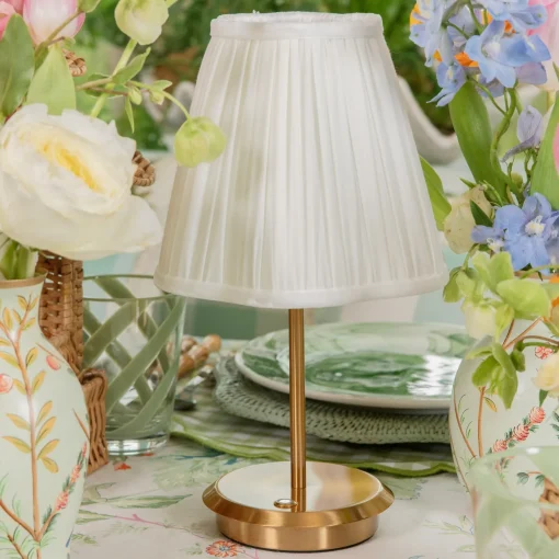 Lampshades<Mrs. Alice Cream Pleated Lampshade (18cm)