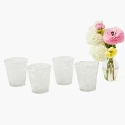 Summer Glassware | Glasses<Mrs. Alice Dappled White Glasses (Set of 4)