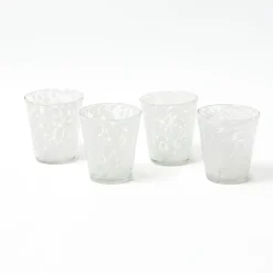 Summer Glassware | Glasses<Mrs. Alice Dappled White Glasses (Set of 4)