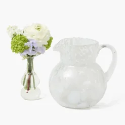 Summer Glassware | Jugs<Mrs. Alice Dappled White Water Jug