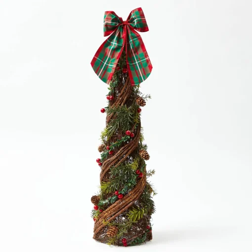 Christmas Decorations<Mrs. Alice Decorative Festive Tree with Red & Green Tartan Bow