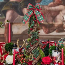 Christmas Decorations<Mrs. Alice Decorative Festive Tree with Red & Green Tartan Bow