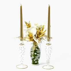 Summer Candleware | Candle Holders<Mrs. Alice Dotty Gold Candle Holder (Pair)
