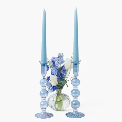Summer Candleware | Candle Holders<Mrs. Alice Eden Blue Candle Holder (Pair)