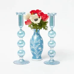 Summer Candleware | Candle Holders<Mrs. Alice Eden Blue Candle Holder (Pair)