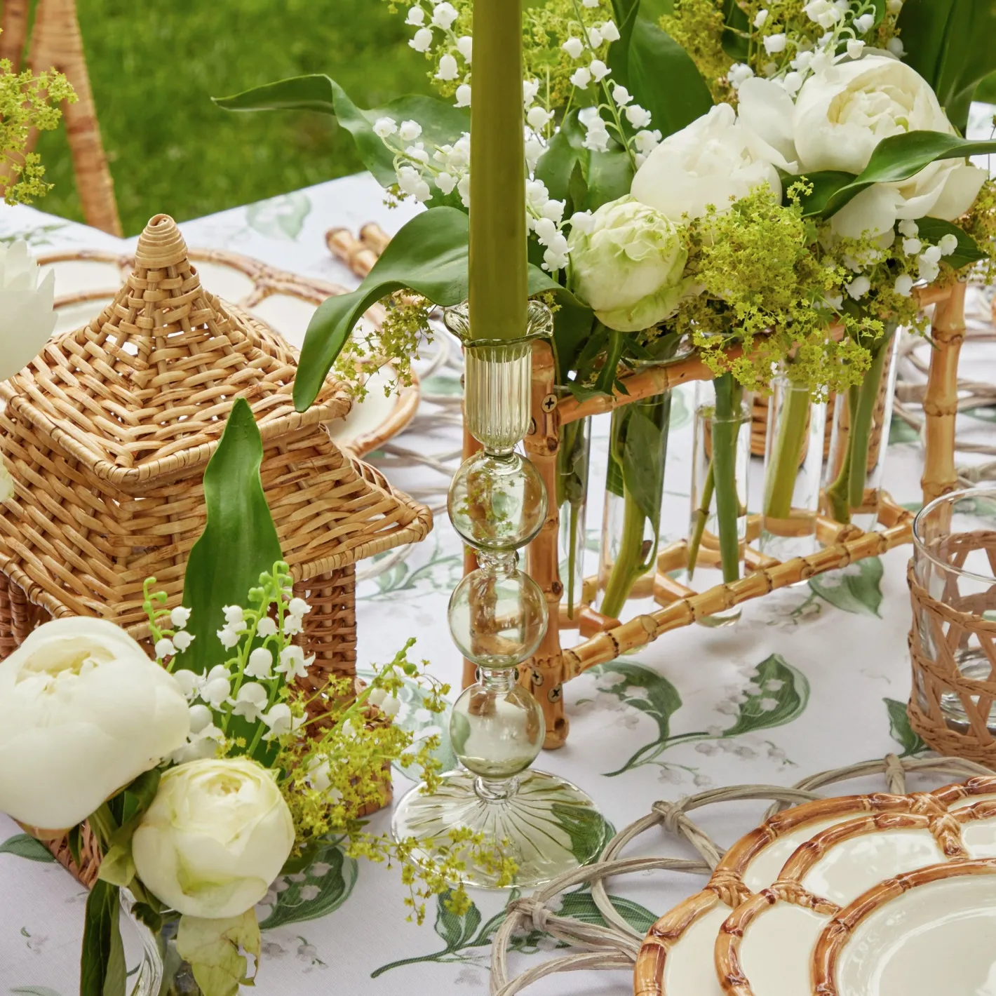 Summer Glassware | Summer Candleware<Mrs. Alice Eden Green Candle Holders (Pair)