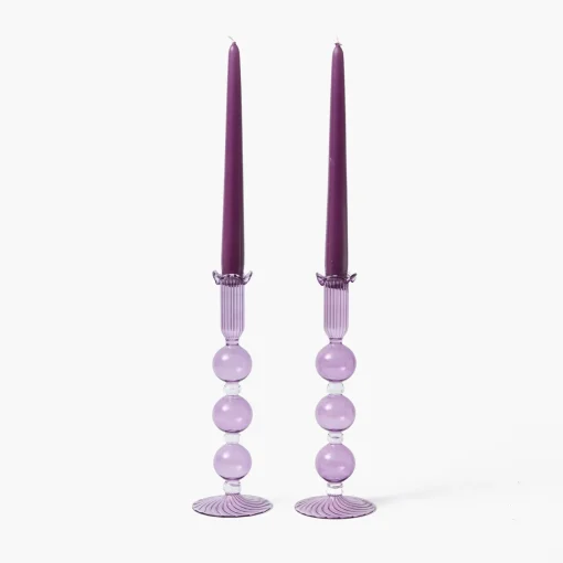 Candle Holders<Mrs. Alice Eden Purple Candle Holder (Pair)