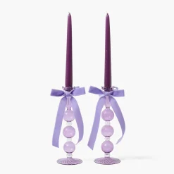 Candles | Candlescapes<Mrs. Alice Eden Purple Ribboned Candle Set