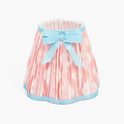 Rechargeable Table Lamps<Mrs. Alice Edie Rechargeable Lamp with Pink & Blue Ikat Bow Shade (18cm)