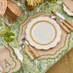 Summer Table Linen | Placemats<Mrs. Alice Edith Sand & Green Placemats (Set of 4)