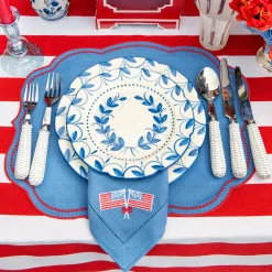 Dinner Plates | Crockery Sets<Mrs. Alice Elizabeth Blue Garland Dinner Plates (Set of 4)