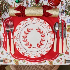 Starter Plates | Crockery Sets<Mrs. Alice Elizabeth Red Garland Starter Plates (Set of 4)