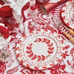 Starter Plates | Crockery Sets<Mrs. Alice Elizabeth Red Garland Starter Plates (Set of 4)