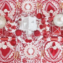 Starter Plates | Crockery Sets<Mrs. Alice Elizabeth Red Garland Starter Plates (Set of 4)