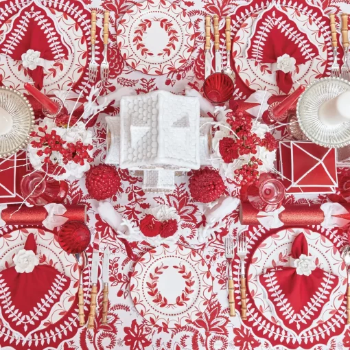 Starter Plates | Crockery Sets<Mrs. Alice Elizabeth Red Garland Starter Plates (Set of 4)
