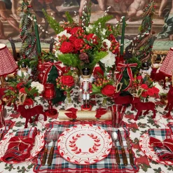 Starter Plates | Crockery Sets<Mrs. Alice Elizabeth Red Garland Starter Plates (Set of 4)